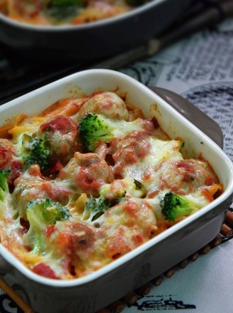 Baked Pasta with Beef Balls recipe