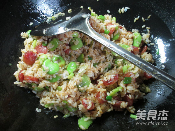 Sausage and Broad Bean Fried Rice recipe