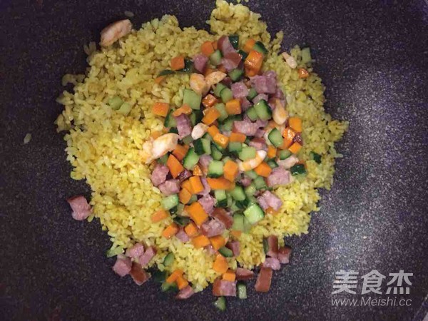 Curry Fried Rice with Mixed Vegetables and Shrimp recipe