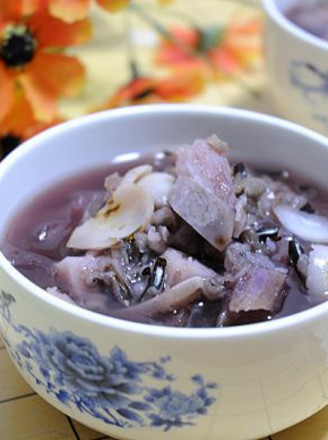 Rice Porridge with Purple Sweet Potato and Taro recipe