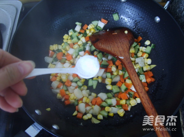 Stir-fried Assorted Dice with Almonds recipe