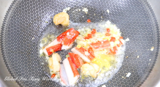 Salted Egg Yolk Seafood Noodles recipe