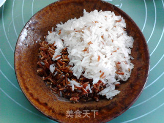 Jar Meat Steamed Red Rice recipe