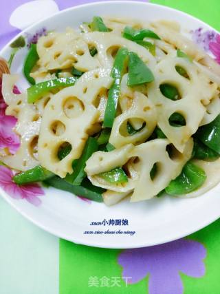 Stir Lotus Root Slices and Green Peppers recipe