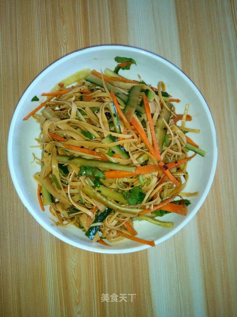 Cucumber with Sesame Sauce and Tofu Skin recipe