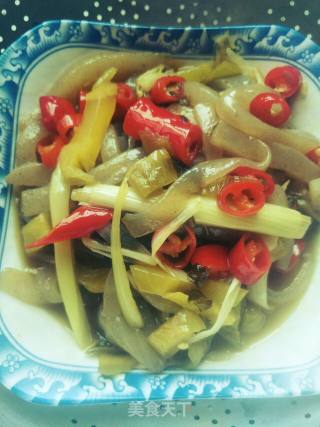 Fried Konjac Shreds with Pickled Cabbage recipe