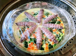 Shrimp and Spinach Steamed Custard recipe