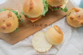 Cute and Cute Mini Cartoon Cat Hamburger recipe