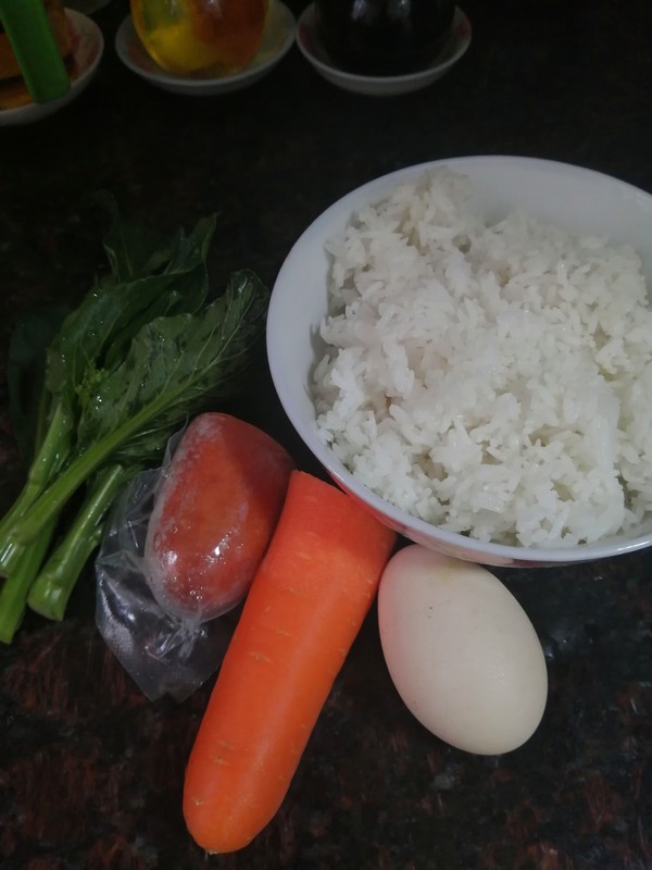 Dinner for One Person~~ Fried Rice with Mixed Vegetables recipe