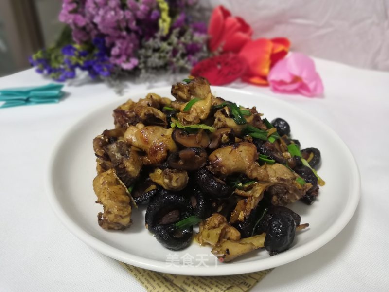 Stir-fried Chicken Nuggets with Ginger and Mushrooms recipe