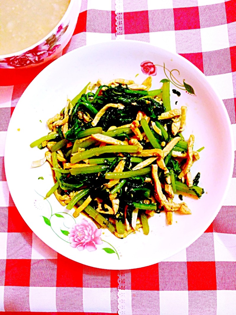 Garland Chrysanthemum Mixed Chicken Shreds recipe