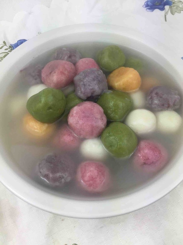 Colorful Glutinous Rice Balls recipe