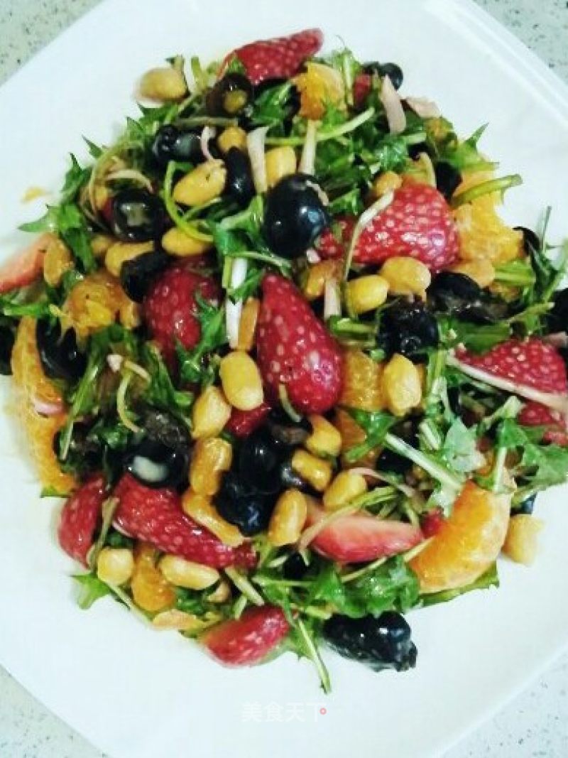 Fruit and Vegetable Salad (strawberry, Dandelion, Etc.) recipe