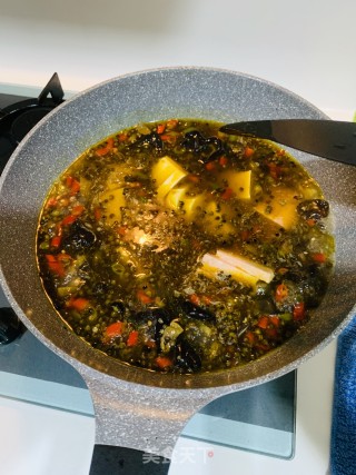 Black Spotted Fish with Pickled Peppers recipe