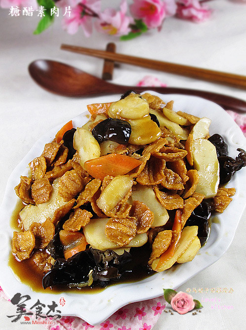 Crispy Sweet and Sour Water Chestnut Meat Slices recipe