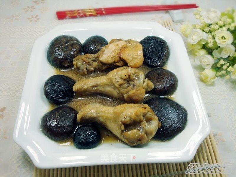 Stewed Chicken Drumsticks with Mushrooms recipe