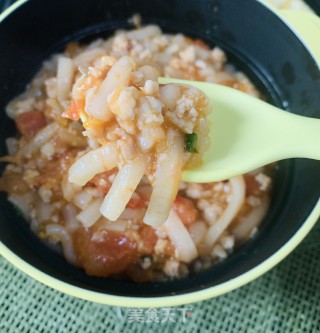 Tomato Minced Meat Mixed with Udon recipe