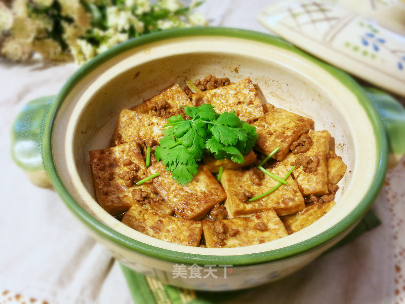 Claypot Minced Pork Braised Tofu recipe