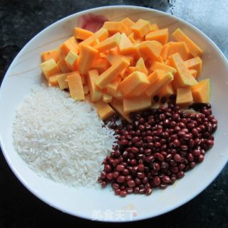 Pumpkin Congee with Red Beans recipe