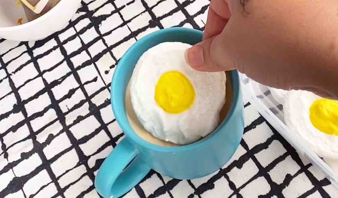 Coffee Topping with Big Brains‼ ️homemade Poached Egg Coffee recipe