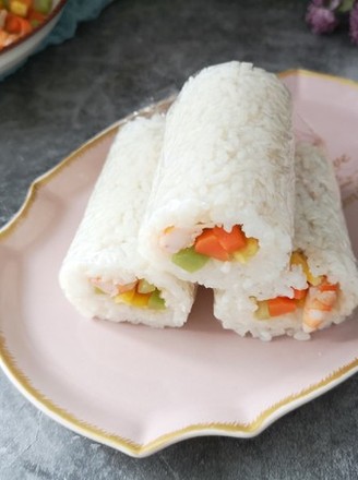 Shrimp and Seasonal Vegetable Rice Roll