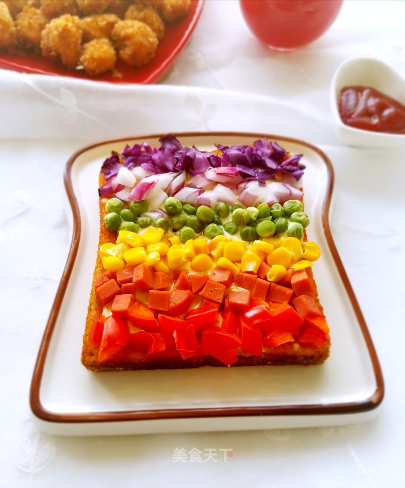 Rainbow Toast Pizza recipe
