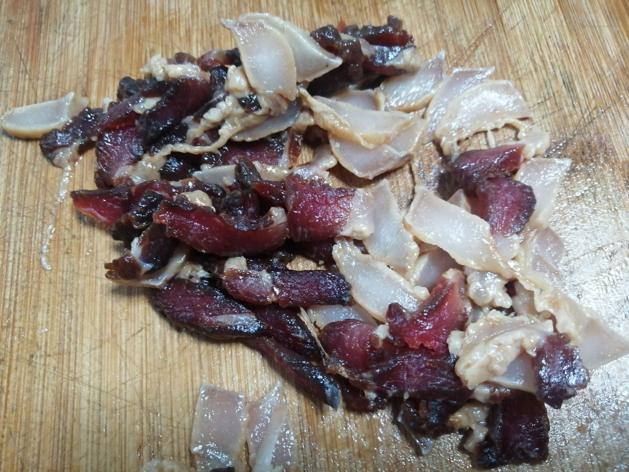 Bacon, Shiitake and Green Vegetables recipe