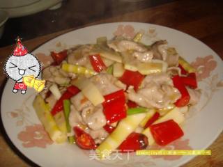 Stir-fried Pork with Wild Bamboo Shoots recipe