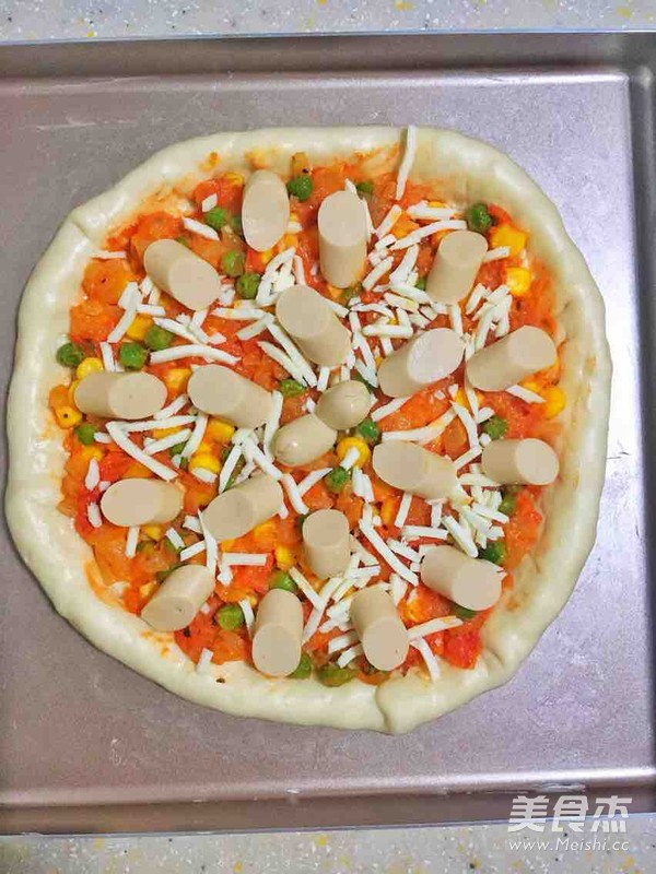 Green Pepper Chicken Sausage Pizza recipe