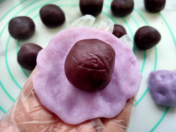 Purple Sweet Potato Snowy Mooncake recipe