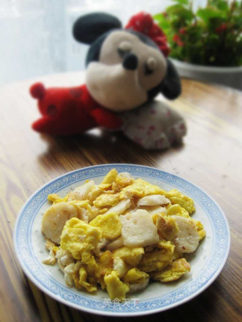 Scrambled Eggs with Cuttlefish Balls recipe