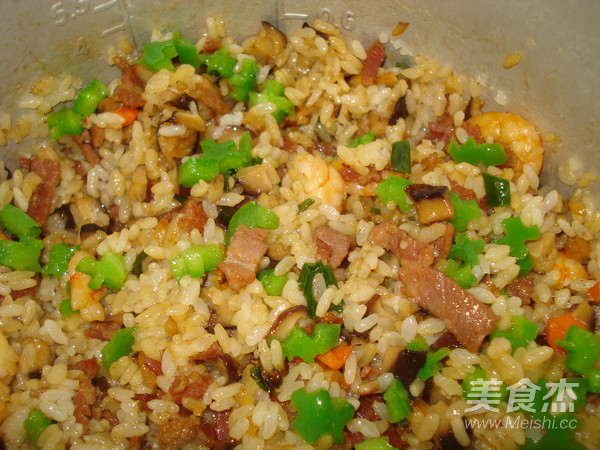 Braised Rice with Bacon and Shrimp recipe