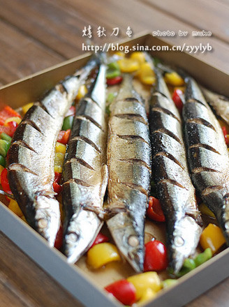 Grilled Saury with Seasonal Vegetables recipe