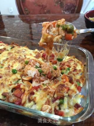 Baked Rice with Mixed Vegetables recipe