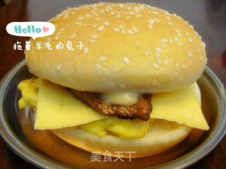 [produced by Wool Rabbit. 】meat Version of Lazy Rabbit Homemade Burger. recipe