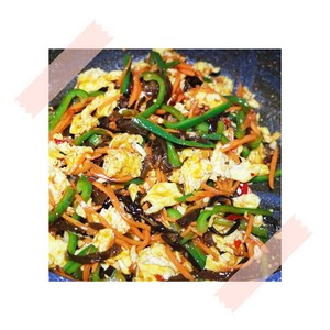 Fish-flavored Scrambled Eggs with Giant Rice recipe