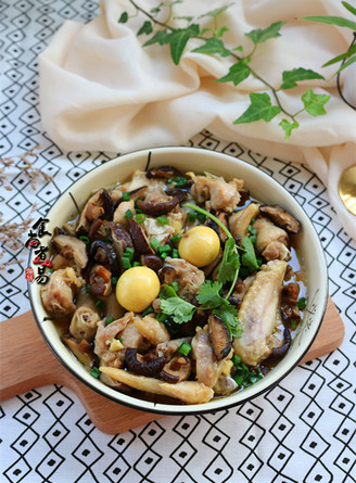 Steamed Chicken with Mushroom, Ginger and Green Onion