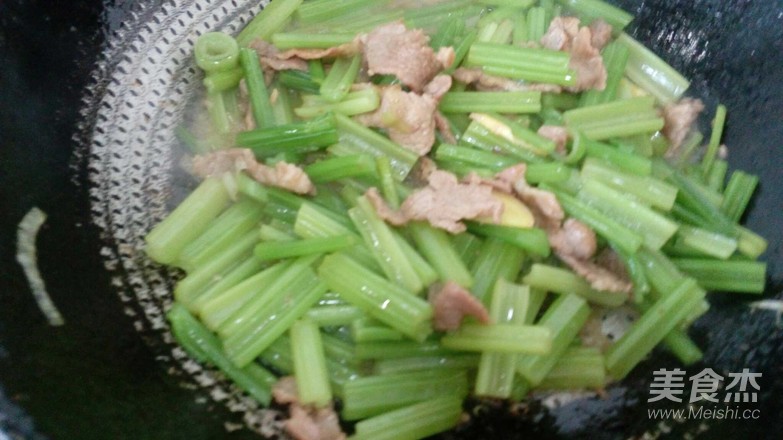 Fried Celery with Pork and Shrimp recipe