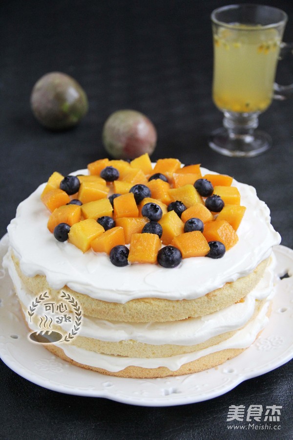 Scented Passion Fruit Mango Naked Cake recipe