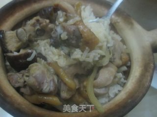 Mushroom Chicken Claypot Rice recipe