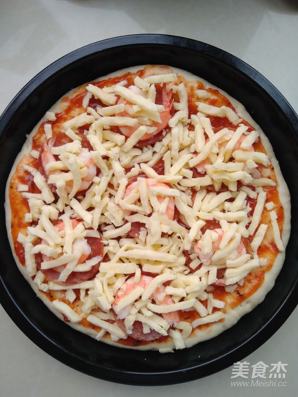 Salami Shrimp Pizza recipe