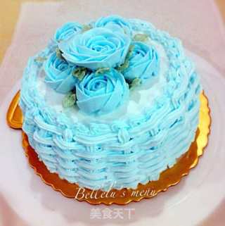 Pink Blue Rose Cream Cake recipe