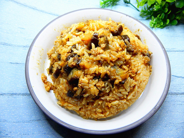 Braised Rice with Minced Meat and Eggplant recipe