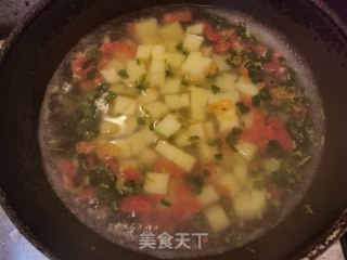 Red and Green Boiled Rice Noodles recipe