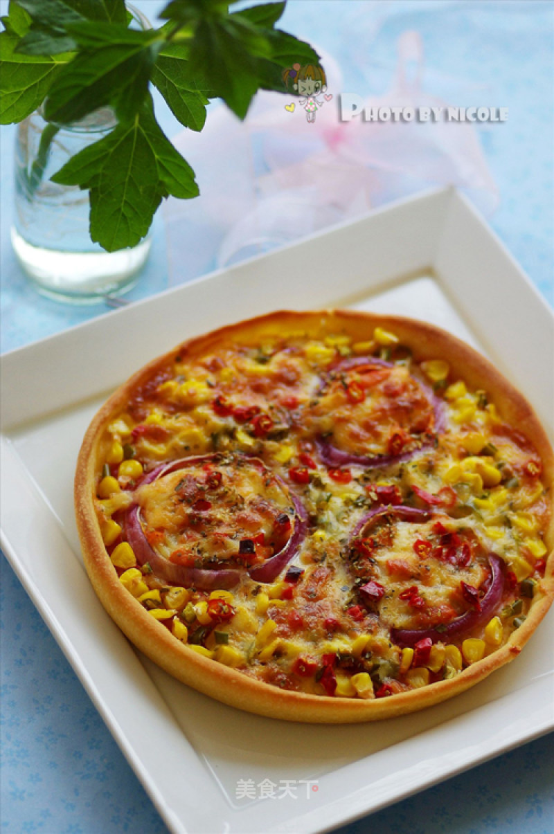 [diy New Orleans Barbecue Pizza] Healthy Pizza with Cornmeal Crisp Bottom: Colorful Orleans Chicken Pizza recipe