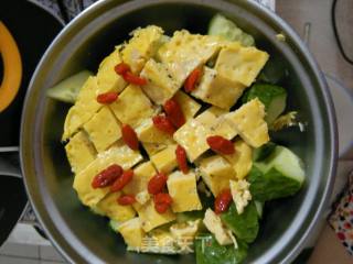 Cucumber Steamed Egg with Oil-free Cold Dressing recipe
