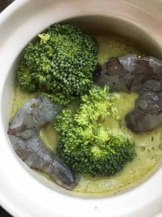 Broccoli and Shrimp Stewed Egg recipe