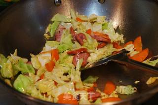 Stir-fried Kale with Black Pepper Beef Sausage recipe