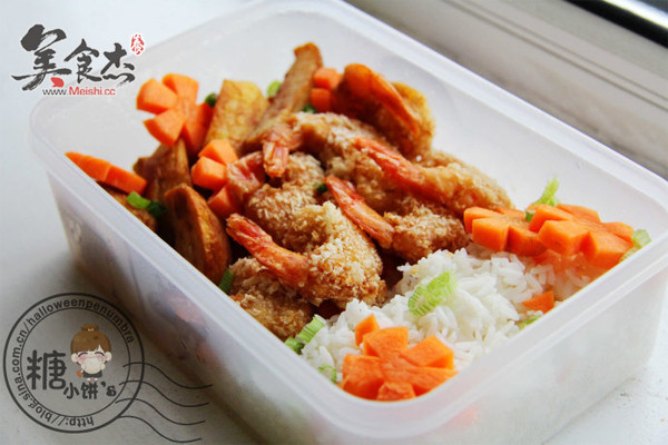 Fried Shrimp Student Bento Box recipe