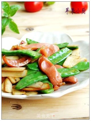 Fried Eryngii Mushrooms with Snow Peas recipe